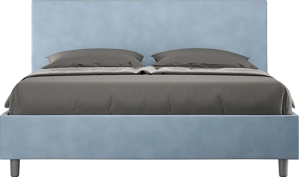 Łóżko bez stelaża tapicerowane 160x210 microfibra Błękitny Adele