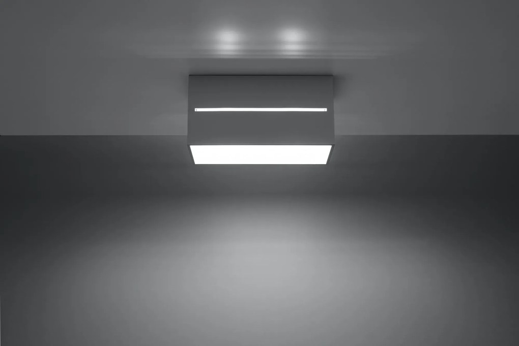 Szary prostokątny plafon LED - EX510-Prima