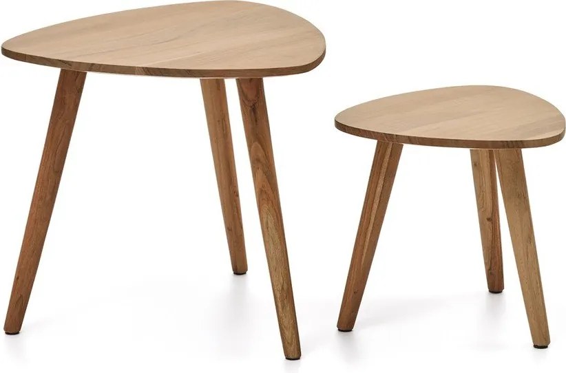 Stoliki z litego drewna akacjowego zestaw 2 szt. 60x61 cm Duvani – Kave Home