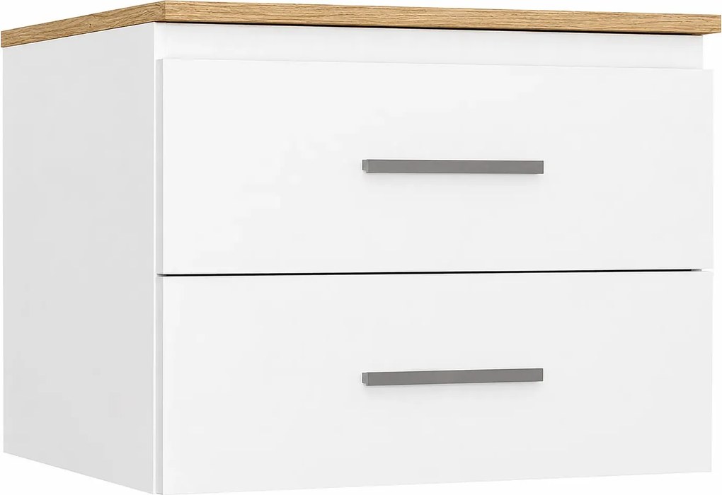 Podwieszana szafka na umywalkę biały + dąb artisan 60 cm M5-N91
