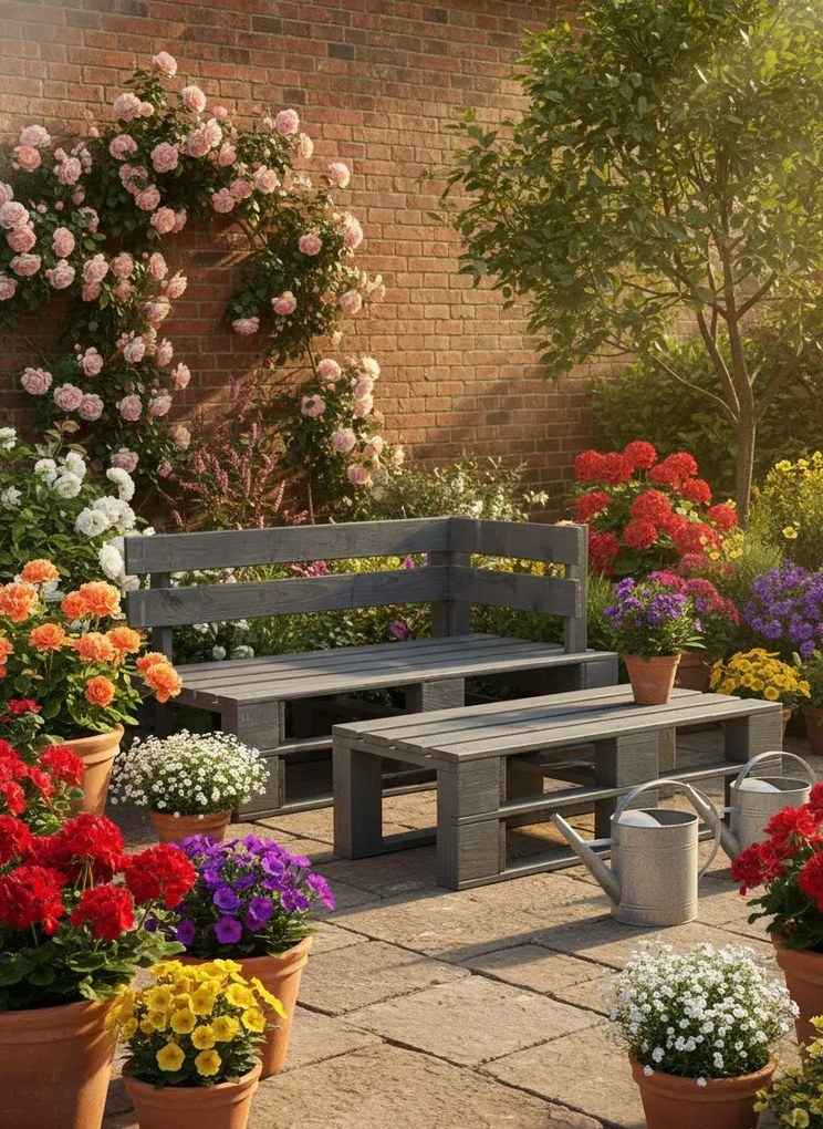 Ławka ogrodowa z palet R6-A32