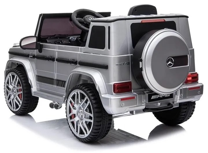 Auto na akumulator mercedes g63 amg srebrny lakierowany