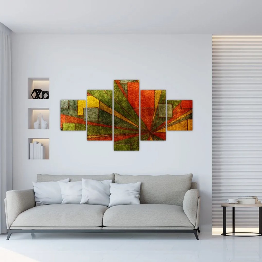 Obraz abstrakcji geometrycznej (125x70 cm)