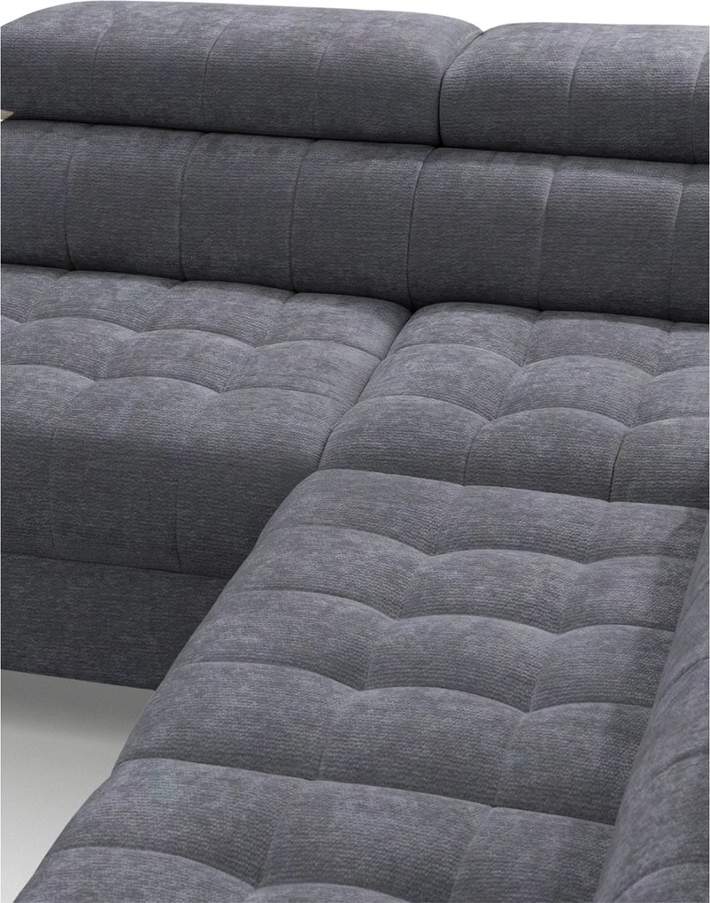 Narożnik Nardo L z funkcją spania lewostronny - szary szenil Vibe 95