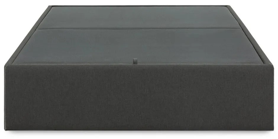 Czarne tapicerowane łóżko dwuosobowe ze schowkiem 180x200 cm Matters – Kave Home