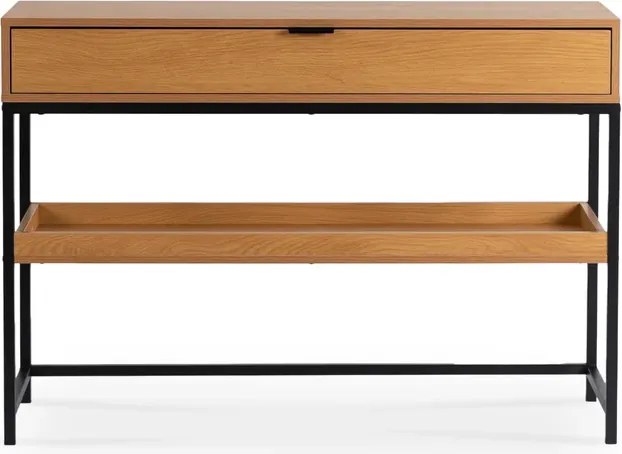 Konsola do Przedpokoju RUBY 100 cm z Półką Dąb/Czarny Loft