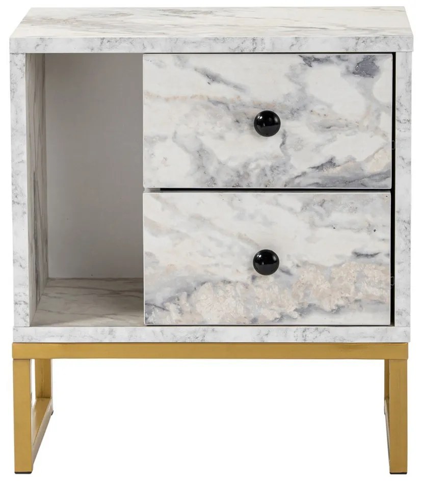 Stolik nocny Glimmer Fressia Marble Gold