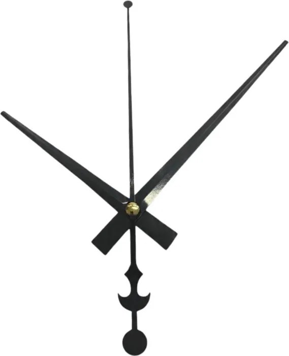 Czarne aluminiowe wskazówki zegara - wzór kotwicy 16 / 12 cm