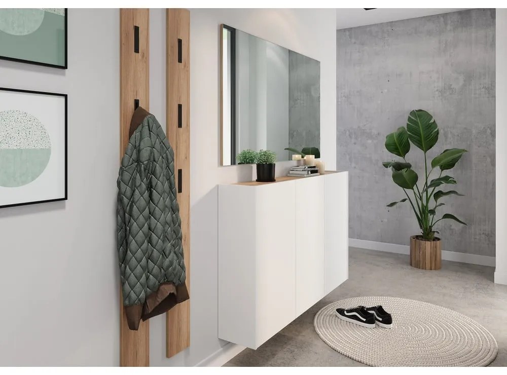 Biała szafka w dekorze dębu wisząca 138x87x25 cm Libbiano – Germania