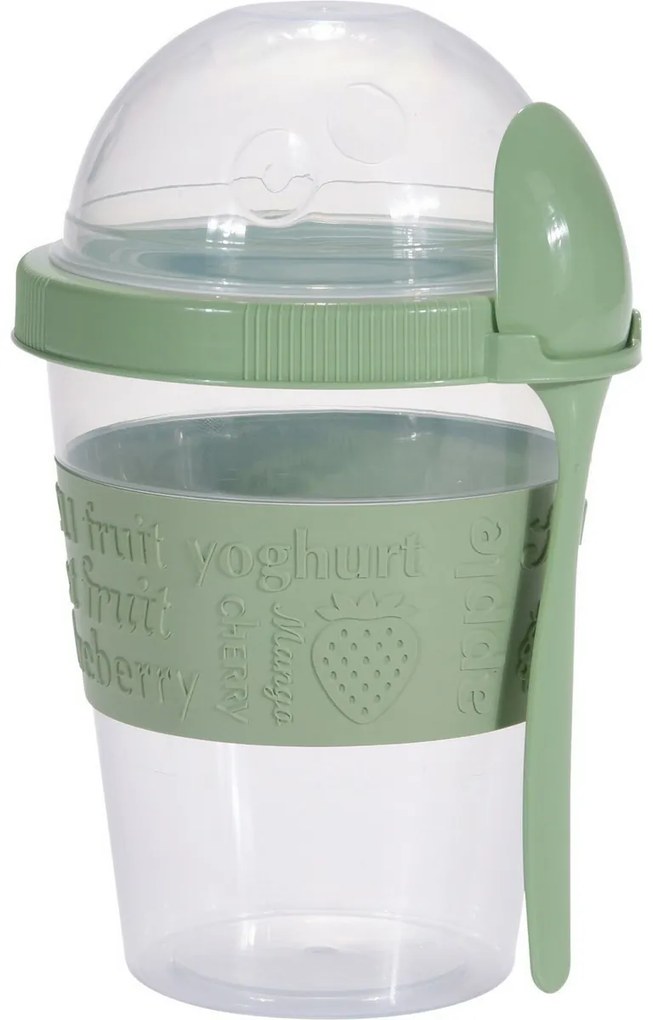 EH Kubek do jogurtu z łyżeczką, 600 ml,plastikowy, mix kolorów