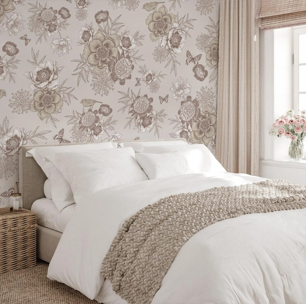 Fototapeta - Vintage Flowers (196x136 cm)