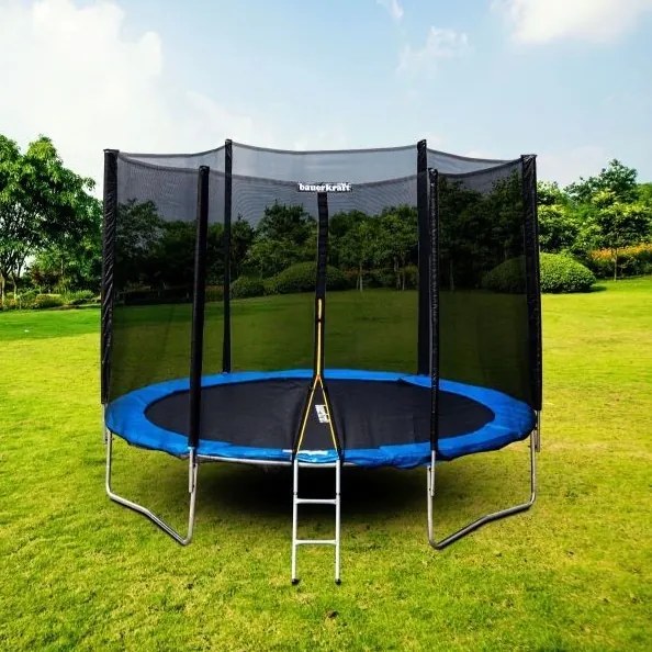 Trampolina ogrodowa dla dzieci 244-252 cm z siatką ochronną i drabinką G757