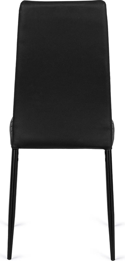 Krzesło Tapicerowane do Salonu NARIS Czarne Ekoskóra Nowoczesne Loft