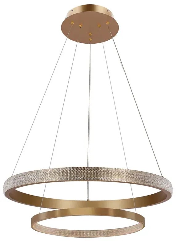 Wisząca okrągła złota lampa z kryształami - M079 B3-C05
