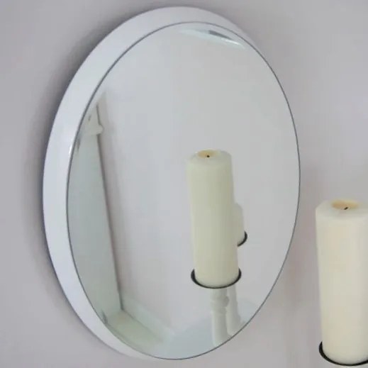 Lustro w białej owalnej ramie 43x53cm