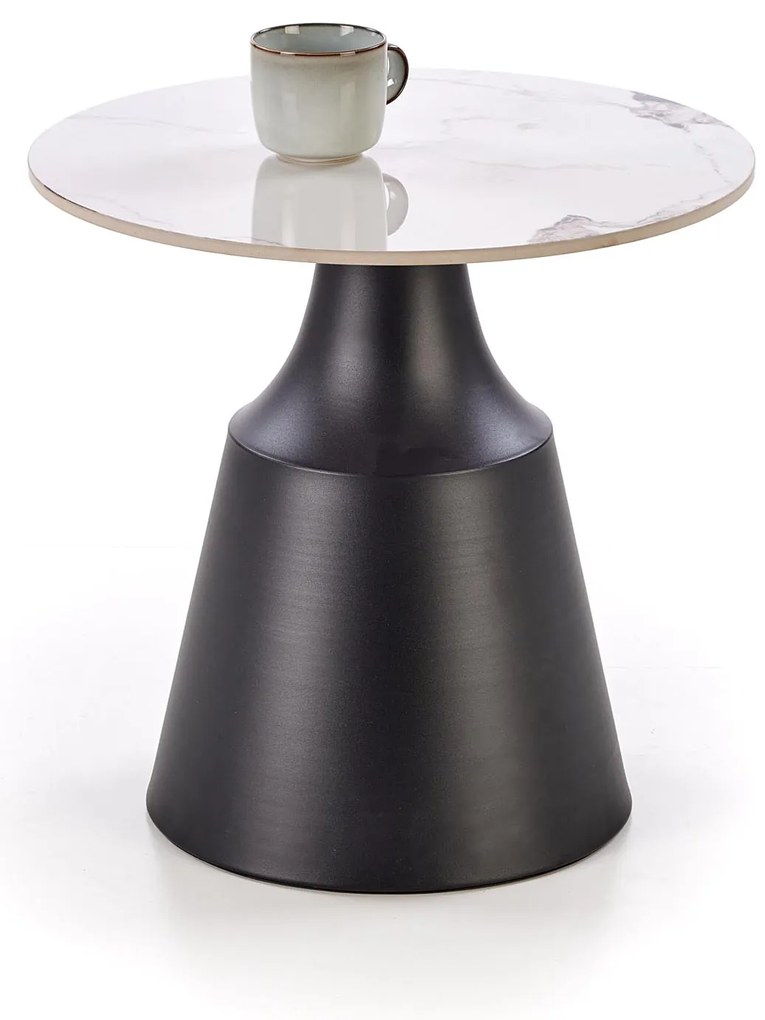 Zestaw 2 ław spiek biały marmur/ czarny 70/43 50/48 MAGNETA