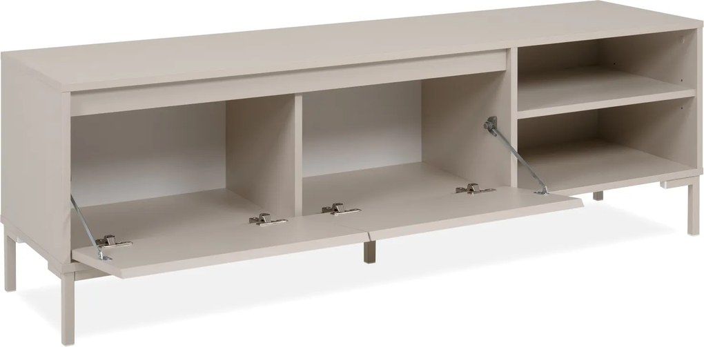 Beżowa szafka rtv Korsika 150 cm, na metalowych nóżkach
