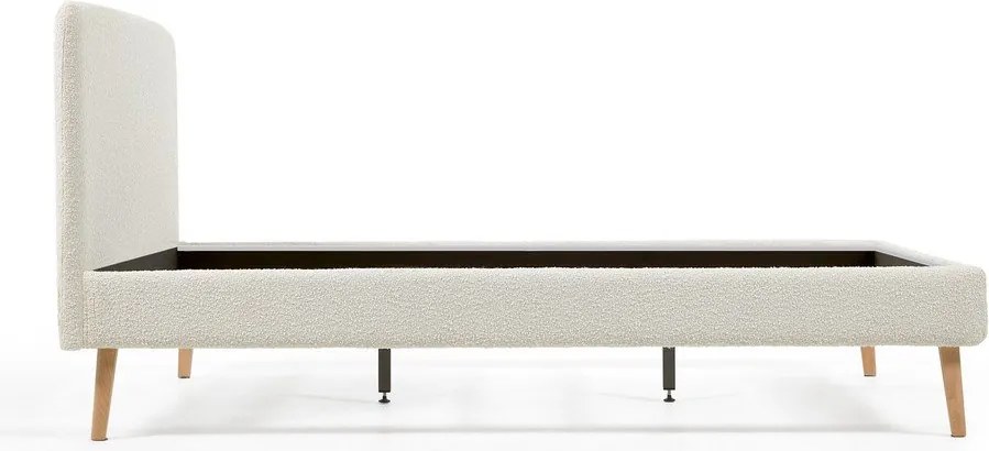 Jasnoszare łóżko dwuosobowe Kave Home Lydia, 160 x200 cm