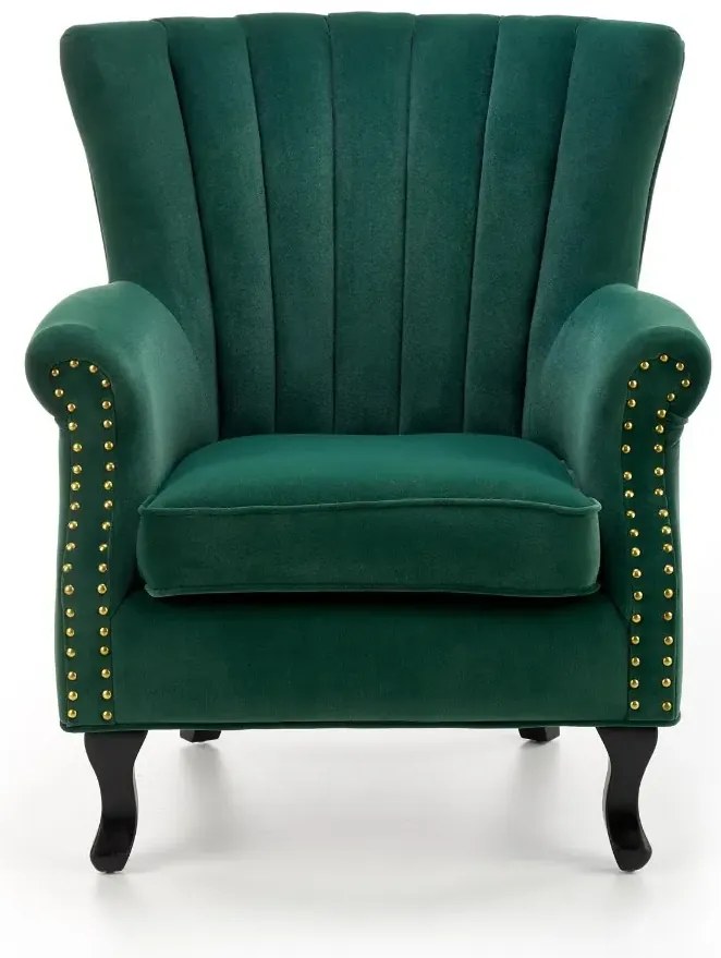 Fotel do salonu TITAN VELVET ciemnozielony HALMAR