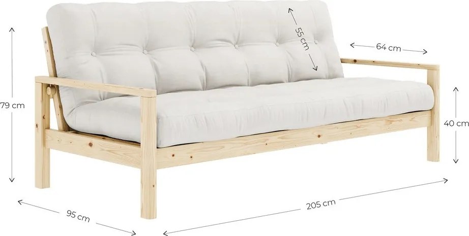 Różowa rozkładana sofa 205 cm Knob – Karup Design