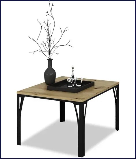 Industrialny stolik kawowy czarny + dąb artisan - Dimea 4X