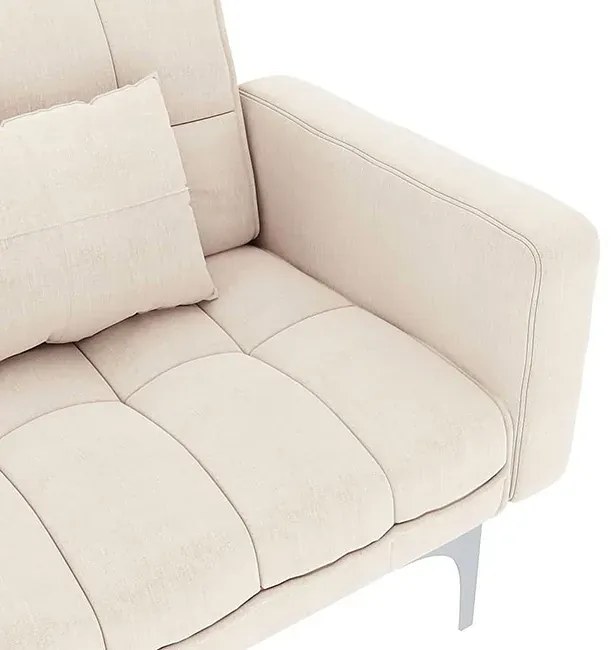 Rozkładana dwuosobowa kremowa sofa - Kvetos 2D