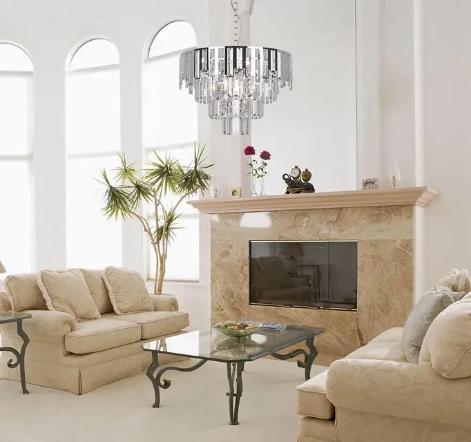 Srebrny elegancki żyrandol w stylu glamour - S878-Tierse