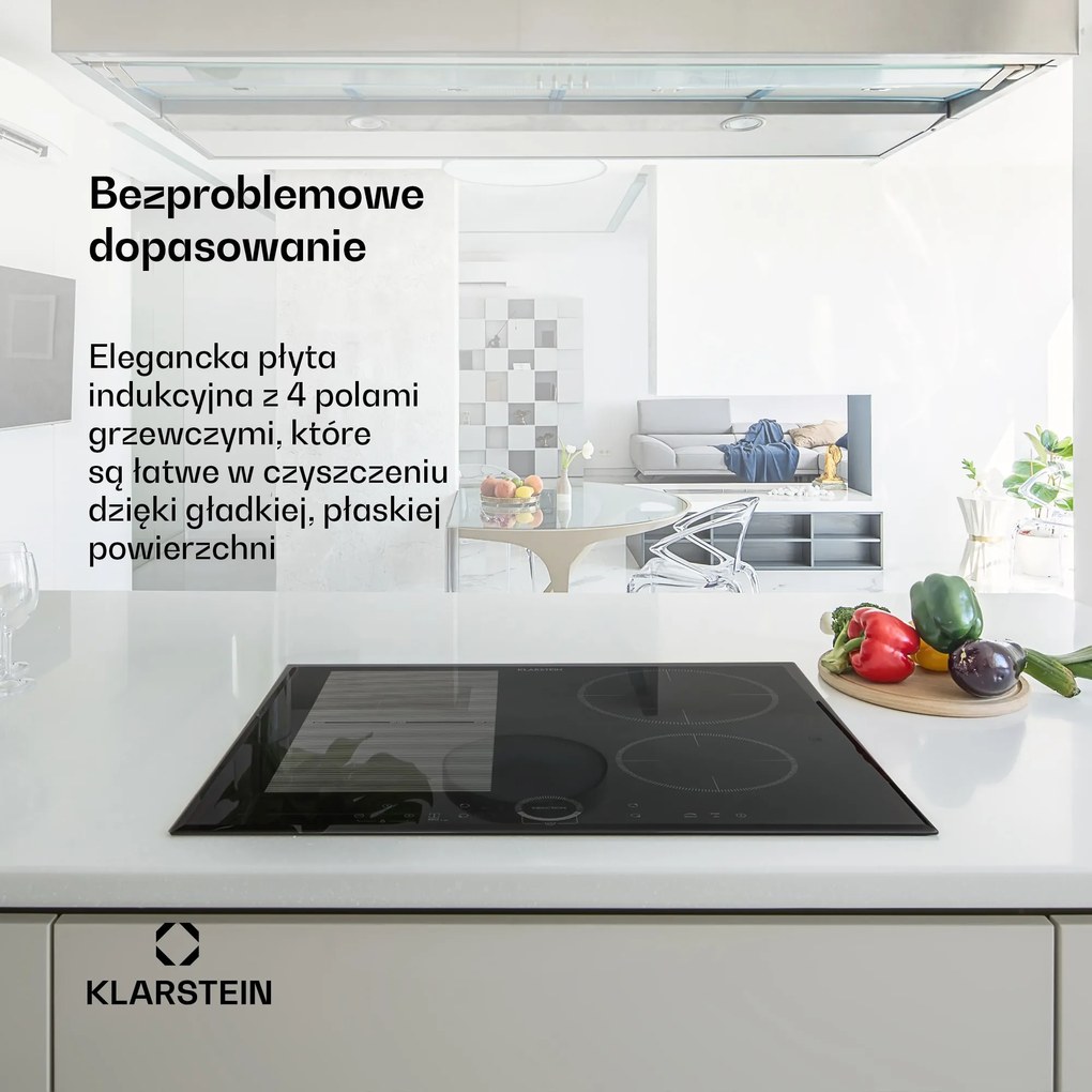 Klarstein Delicatessa Hybrid 60cm Płyta Indukcyjna 4 Strefy Gotowania Czarny