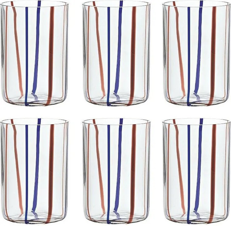 Szkło Zafferano Tirache w kolorze ametystowo-niebieskim, dwukolorowe, borokrzemianowe, opakowanie 6 sztuk