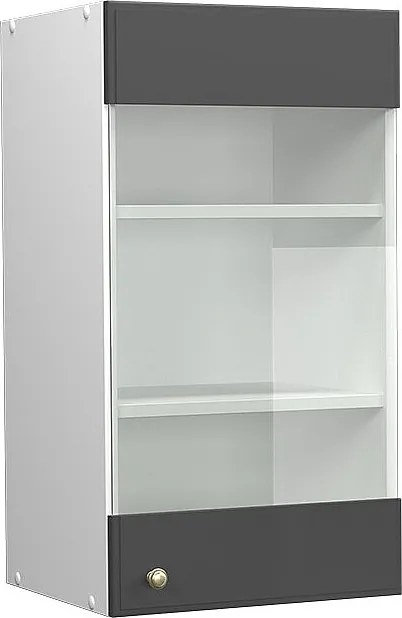 Szklana szafka kuchenna antracytowo-złoty 40x34.1x72 fame-line