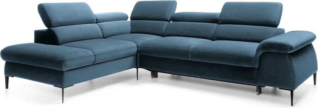 Masseno Narożnik MESTO z funkcją spania i pojemnikiem na pościel Narozniki L, Rozkładana sofa - Niebieski, VOGUE 13