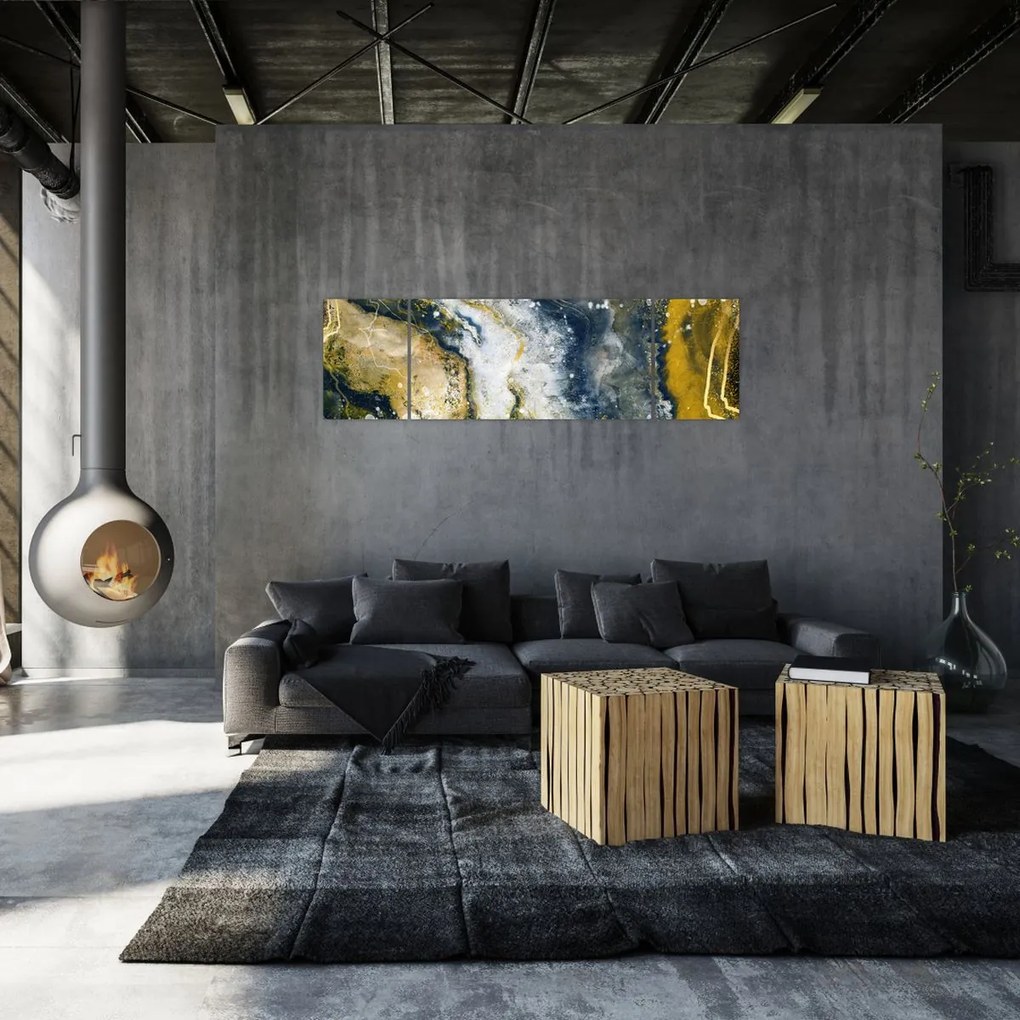 Obraz - Złota abstrakcja (170x50 cm)