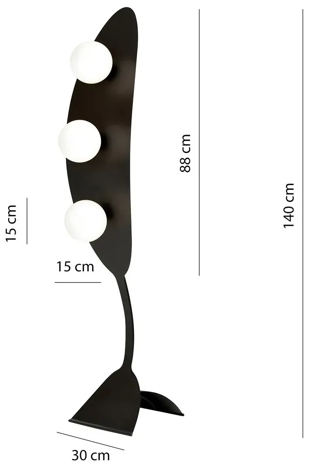 Nowoczesna lampa podłogowa z mlecznymi kloszami D124 C0-Z13