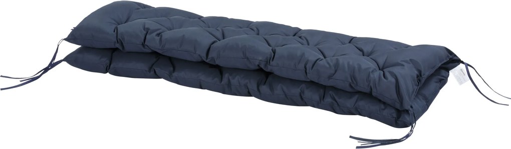 Outsunny Poduszka na Ławkę z Paskami Mocującymi, dla do 3 osób, Grube Wypełnienie Piankowe, Poduszka Siedziskowa