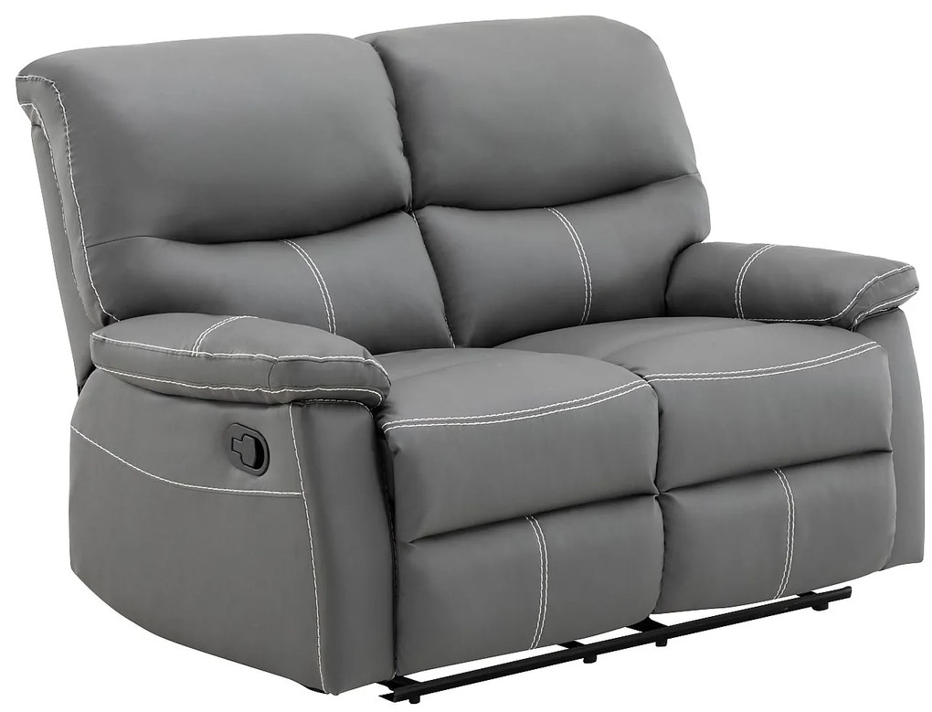 Kanapa 2-osobowa z funkcją relax z ekoskóry w kolorze szarym CANBY