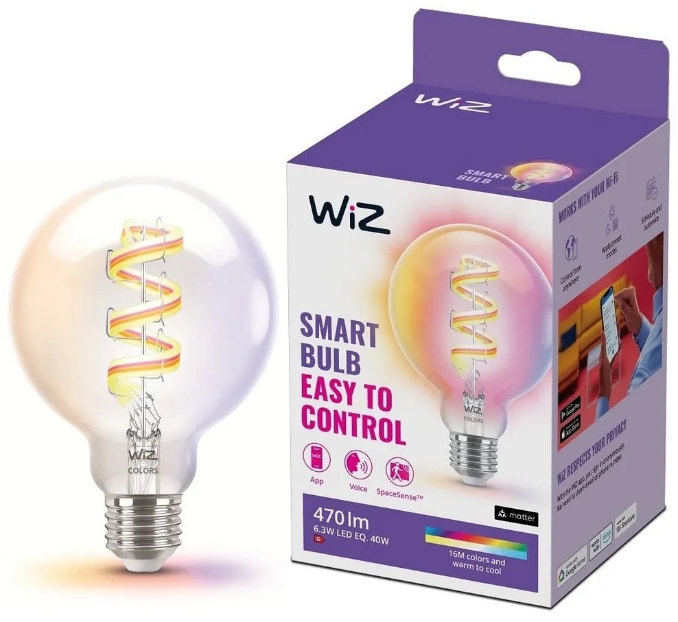 Żarówka ściemnialna LED RGBW G95 E27/6,3W/230V 2200-6500K Wi-Fi - WiZ