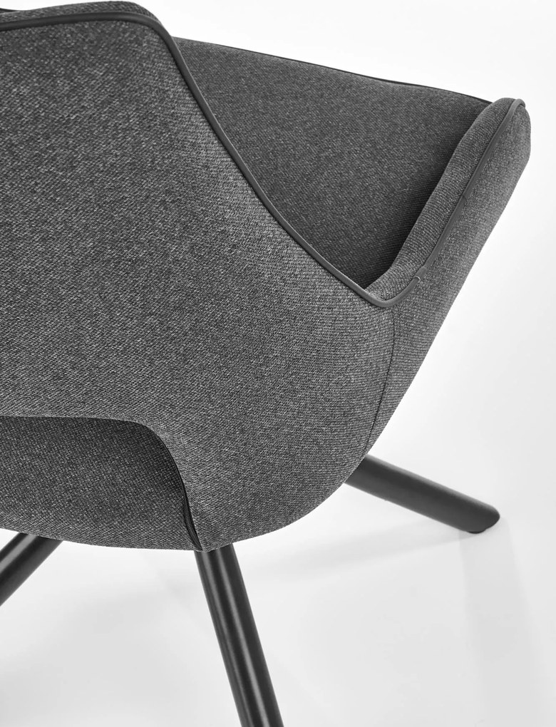 Tapicerowane krzesło z krzyżującą się podstawą K409