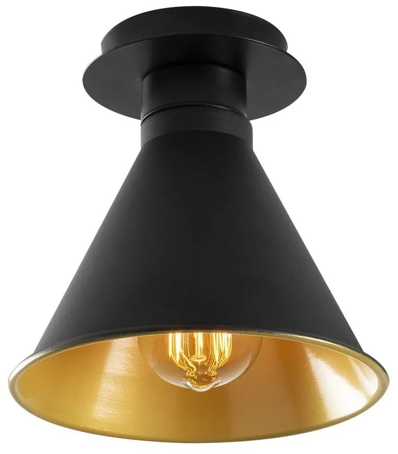 Lampa sufitowa w czarno-złotym kolorze z metalowym kloszem ø 20 cm Berceste – Opviq lights