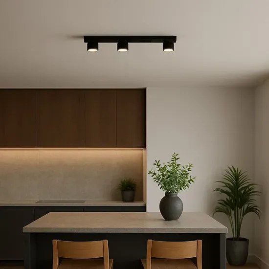 Sufitowa lampa trzypunktowa czarna Z9-K10