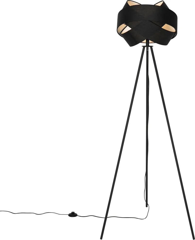 Nowoczesna lampa podłogowa czarna - Cloth