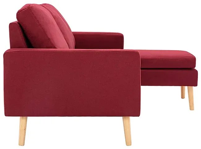 3-osobowa sofa z podnóżkiem czerwone wino - Muria 4Q