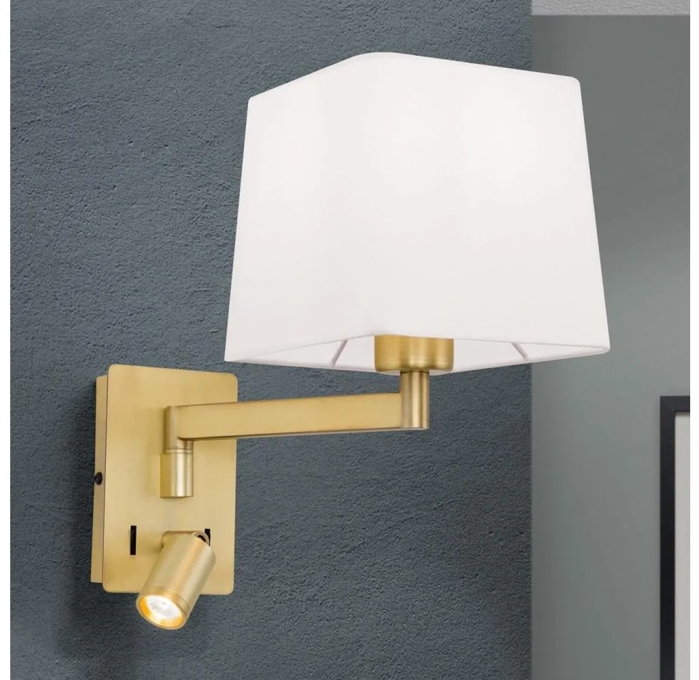 Orion WA 2-1469/1- Lampa ścienna CARLTON LED 1xE27/40W + LED 3W biała/złota