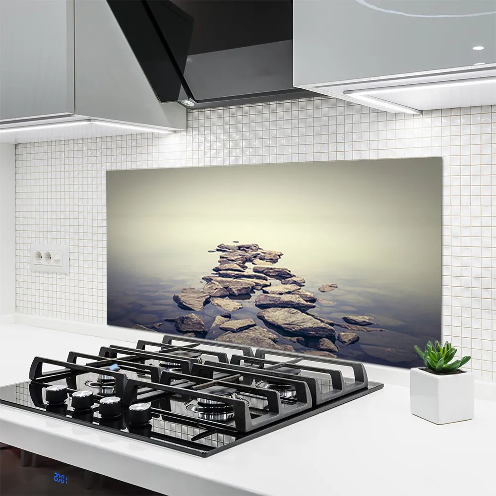 Szkło Ozdobne do Kuchni Skaliste Wybrzeże Nad Wodą