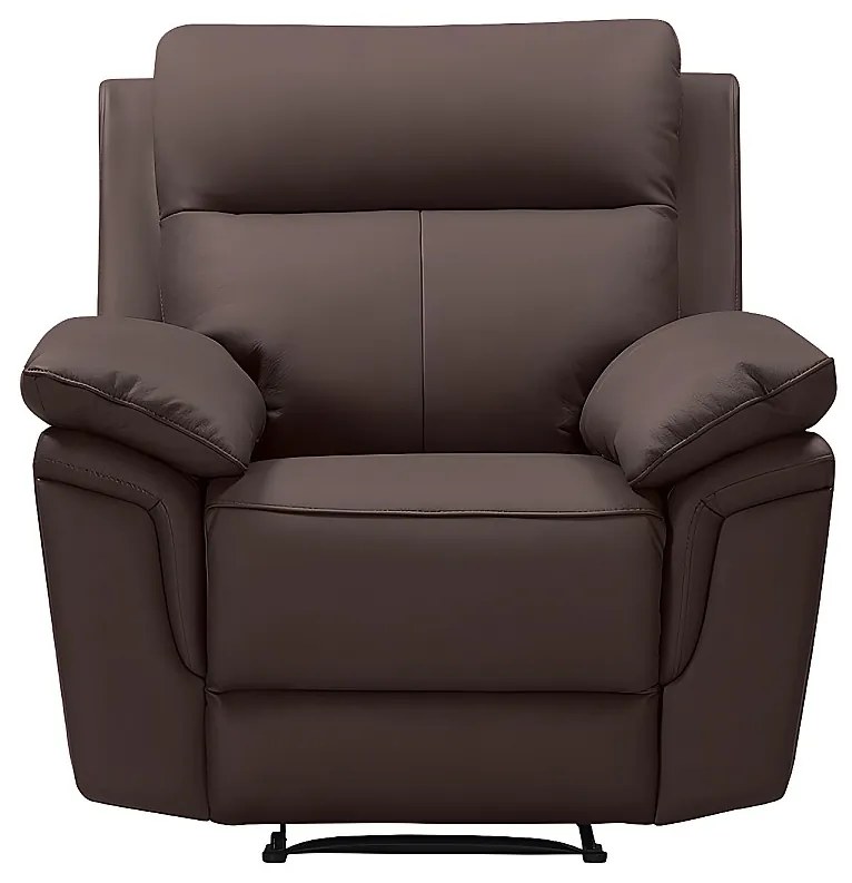 Fotel ze skóry bawolej z funkcją relax PAKITA - brązowy