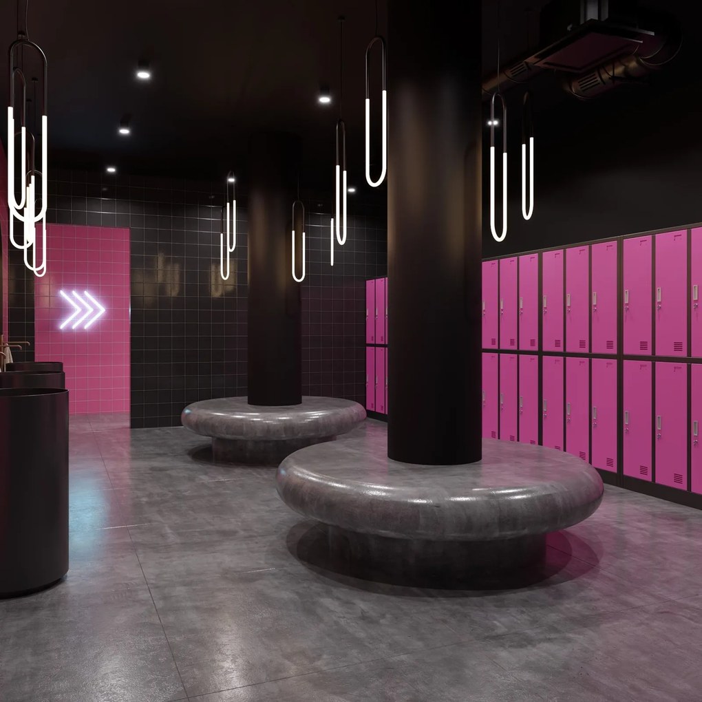 Szafa szkolna 6-skrytkowa Igor 90x45x185 cm antracyt/fuksja