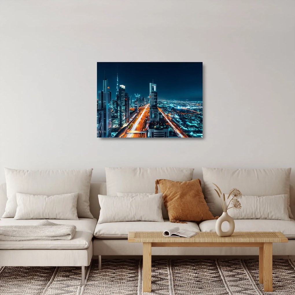 Obraz na szkle  - Noc w Dubaju (70x50 cm)