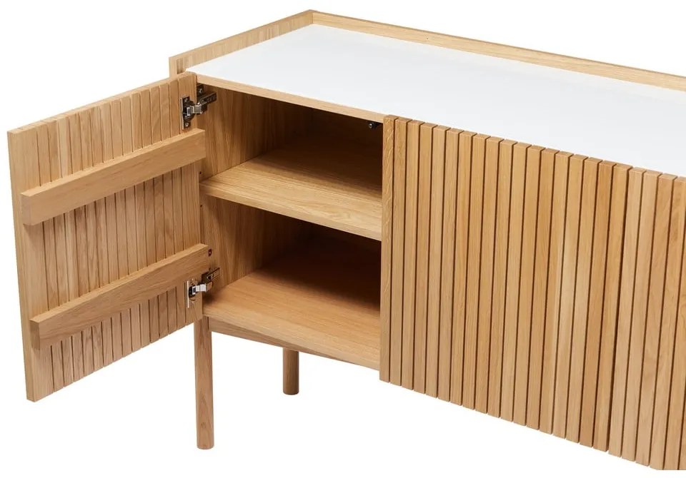 Niska komoda w dekorze dębu w naturalnym kolorze 177x42 cm Bottrup – Woodman