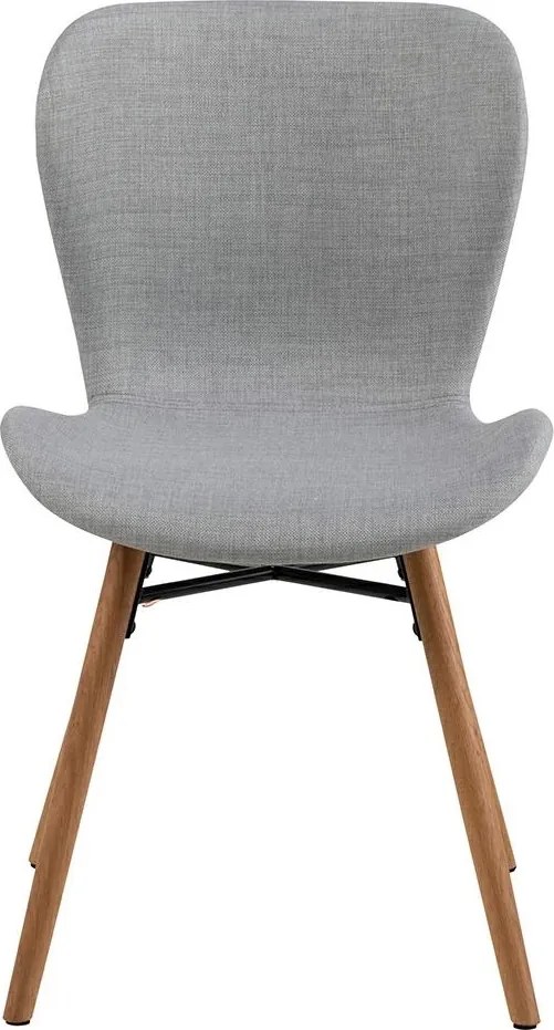 Tapicerowane krzesło do jadalni na dębowych nogach Batilda light grey