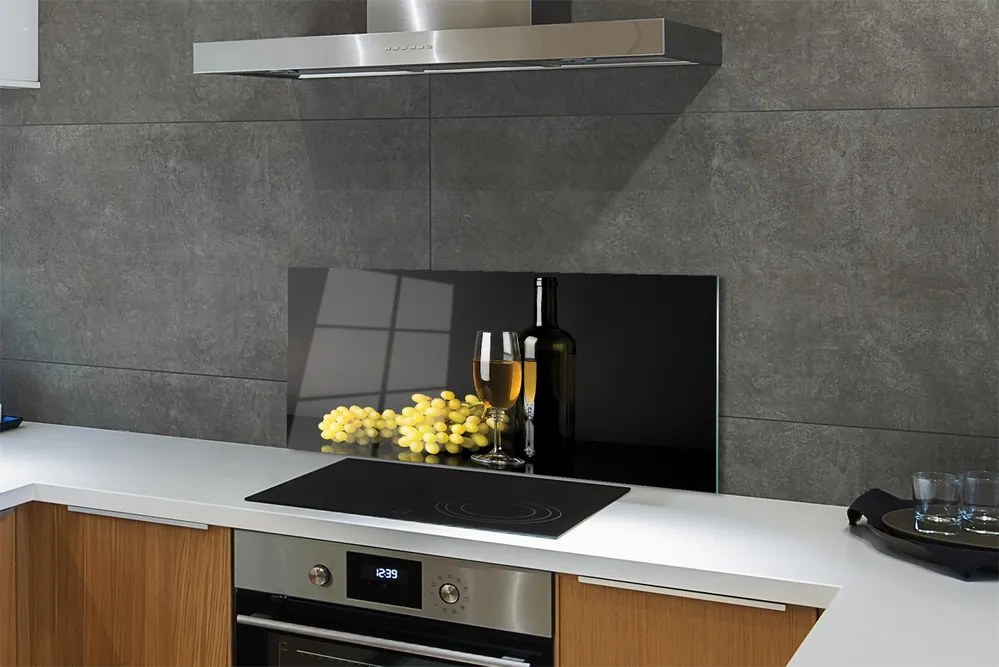 Panel szklany do Kuchni Wino w Otoczeniu Owoców