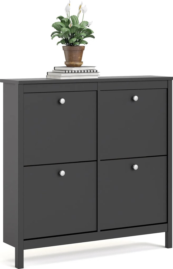 Czarna szafka na obuwie na nóżkach Madrid